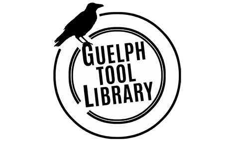 Home: A circle with a crow and the words Guelph Tool Library